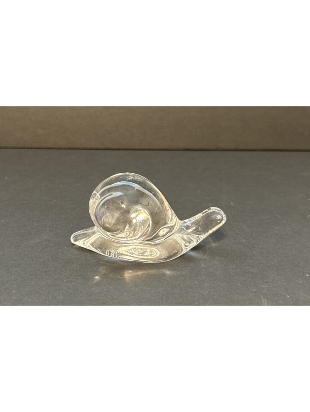 Vintage Villeroy and Boch Clear Glass Snail - Signed Figurine 1 3/4" X 3 1/3"
